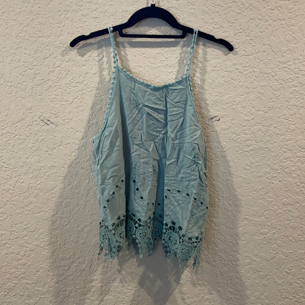 Beach vibes spaghetti crop top